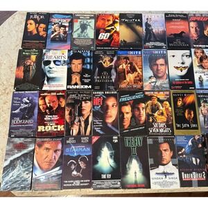 Lot of 31 VHS Tapes 80s 90s Movies Top Gun Silence of the Lambs Sixth Sense Sped